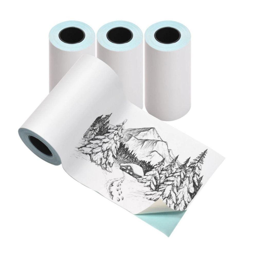 Papel adesivo contínuo para impressora térmica 3 rolos brancos