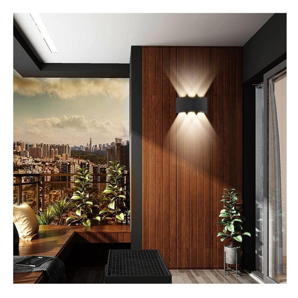 Aplique decorativo de 6 luzes Modern Warm Light IP44 Black