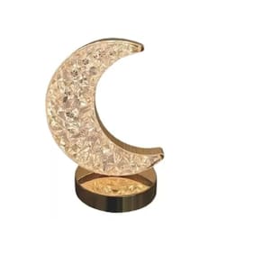 Lâmpada LED decorativa Crystal Moon Touch USB 3 cores