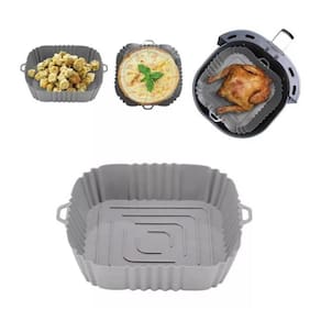 Cesta de fritadeira de silicone reutilizável para fritadeira de ar 3,6-7,2 L