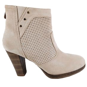 Boot Camel, camurça CC231, salto baixo, 8 cm, bico cônico, 8 cm