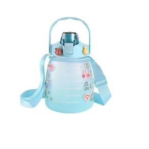 Garrafa de água Kawai com alça, adesivos, pinos de 1300 ml