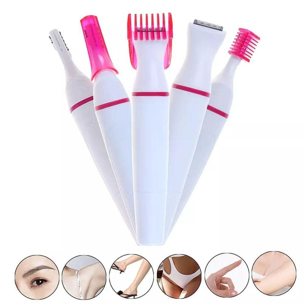 Depiladora facial feminina Precision, aparador elétrico 5 em 1
