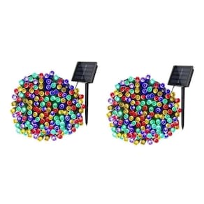 Guirlanda de Natal com luzes solares de 10 metros, 100 LED, pacote x2