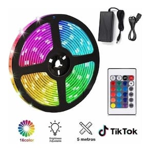 Fita de fita LED 5m 300 LEDs multicolorida 12V com controle remoto