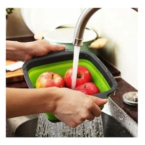 Filtro de cozinha, pacote com 2 unidades, silicone dobrável, para uso doméstico