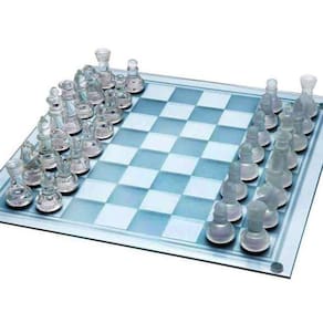 Jogo de xadrez Crystal Big 35x35cm com base de espelho AA08