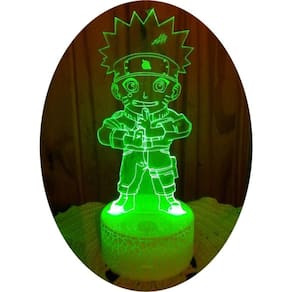 Lâmpada 3D Illusion Mini Usumaki de 7 cores LED Anime com USB
