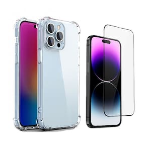 Capa de telefone e vidro temperado para 14 Pro Max