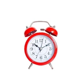 Despertador de estilo retro analógico vermelho