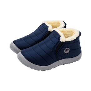Botas de neve impermeáveis para mulheres azul escuro