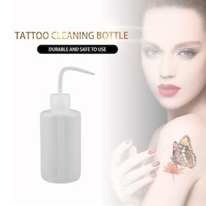 Frasco de limpeza de tatuagem de 250 ml de plástico macio com marcas de escala