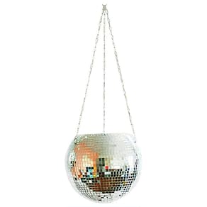 Pingente de cesta de jardim em vaso de flores suspenso de 10 cm - bola de discoteca