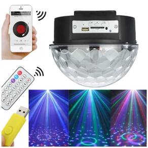 Disco de bola rítmico de luzes de festa com fonte de luz LED mágica