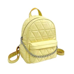 Mochila feminina de uso diário em couro PU leve 470g