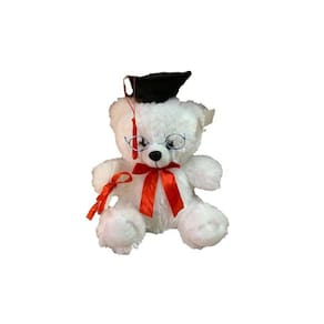 Urso de formatura de pelúcia de 30 cm com boné e certificado para crianças