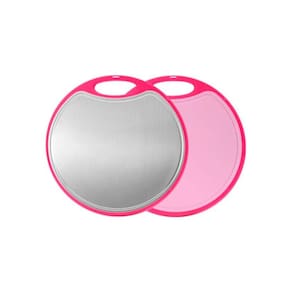 Tábua de corte reversível ABS rosa 35cm de diâmetro