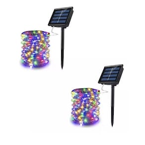 Guirlanda de Natal Solar LED 200 Lights, pacote de 20 m x2