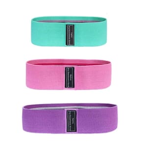Conjunto de 3 faixas de resistência elástica Fabric Loop Exercise