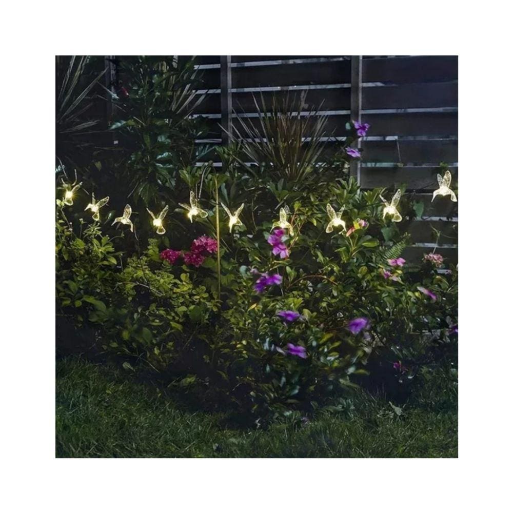 Luz quente Solar Garland Hummingbirds 30 LED de 5 m