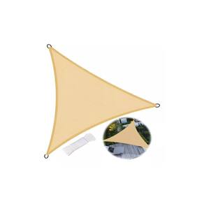 Toldo de sombra de vela em tela triangular 3x3x3m bege