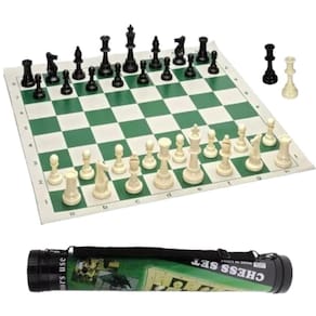 Tabuleiro de xadrez rolante com estojo 53cm x 53cm