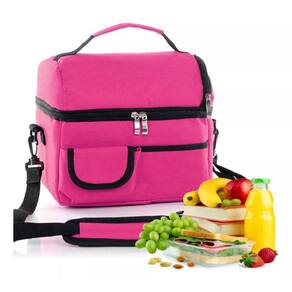 Lancheira, rosa térmica, bolsa de ombro de grande capacidade