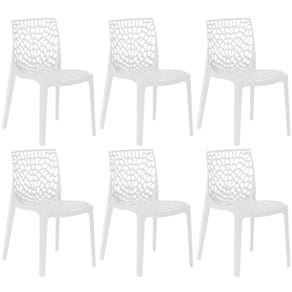 Kit 6 Cadeiras de Jantar Gruvyer Design em Polipropileno - Branco