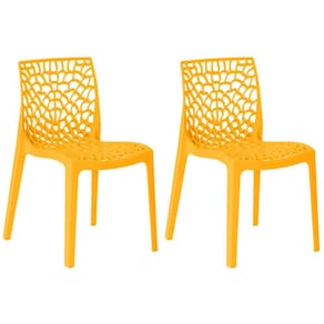 Kit 2 Cadeiras de Jantar Gruvyer Design em Polipropileno - Amarelo