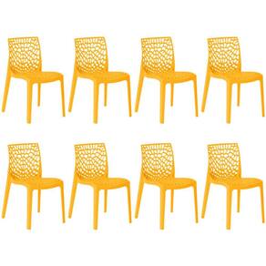 Kit 8 Cadeiras de Jantar Gruvyer Design em Polipropileno - Amarelo