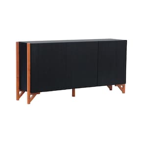 Buffet 3 Portas Decor Preto-amêndoa
