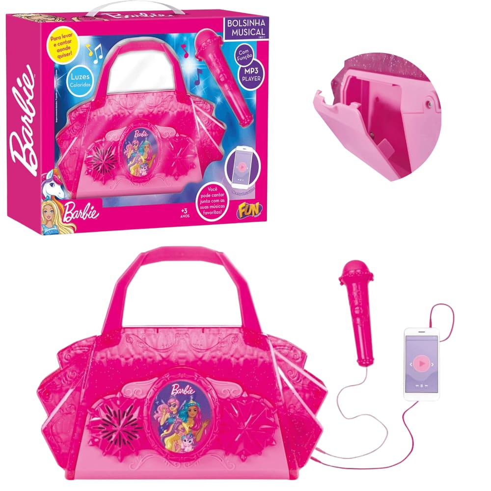 Bolsinha Barbie Karaokê Musical Dreamtopia C/ Função MP3