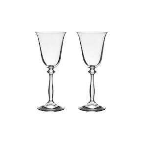 Jogo com 2 Taças de Cristal Para Vinho Branco 185 ml Angela Bohemia
