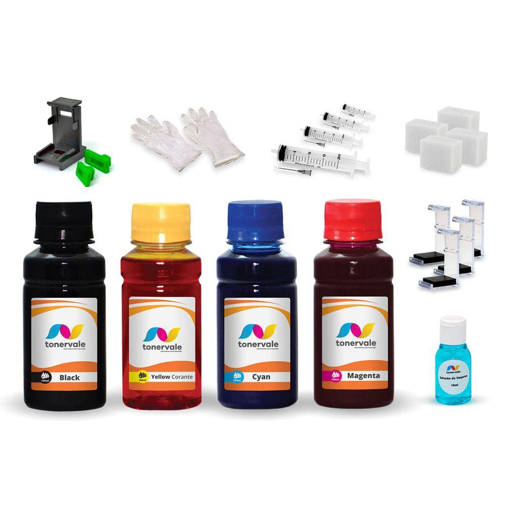 Kit 4 Tinta Para Lexmark X1250 16 17 e 26 27 100ml