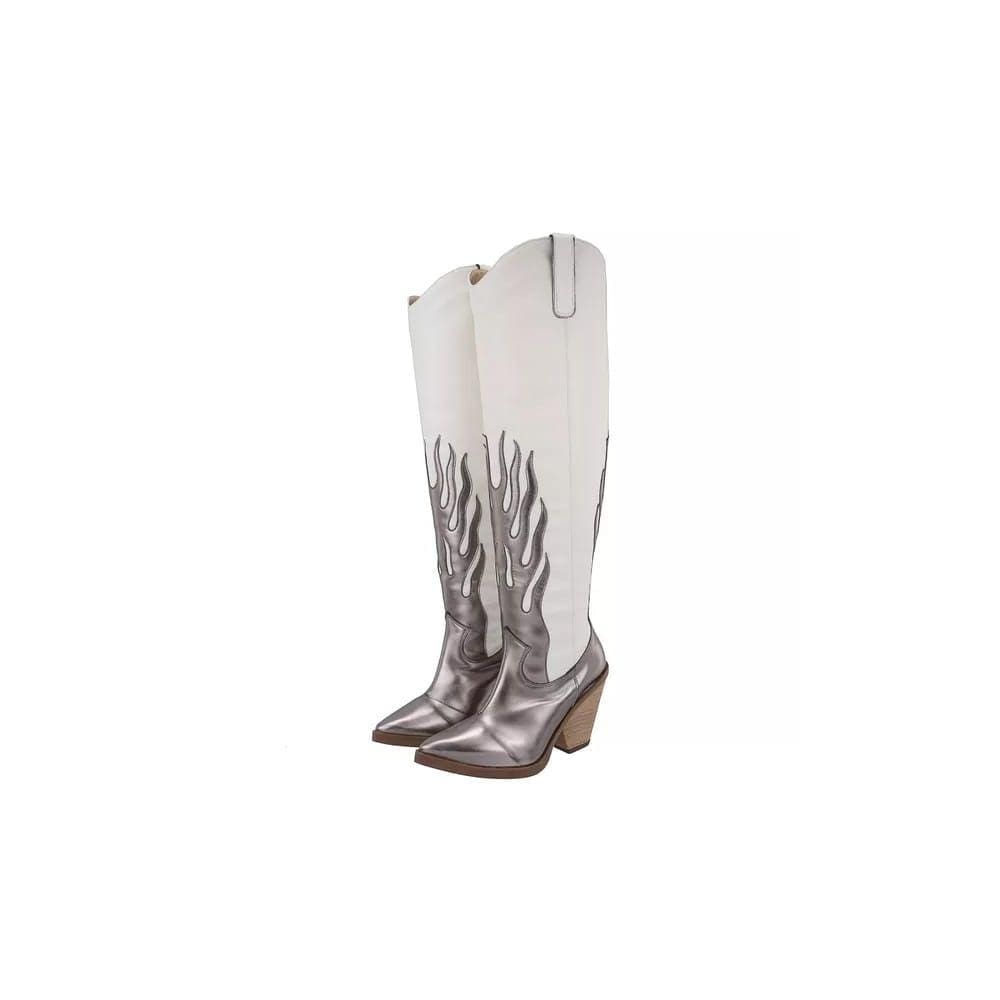 Bota Western Texana Feminino Country Moda Metalizada Salto Grosso