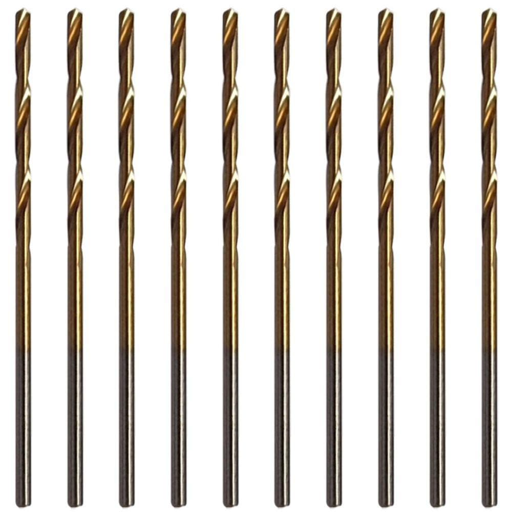 Kit 10 Brocas 1Mm Aço Rápido Hss Titânio Micro Mini Retífica