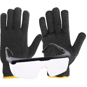 Par Luva Malha Preto Oculos Proteção Foxter Incolor Vonder