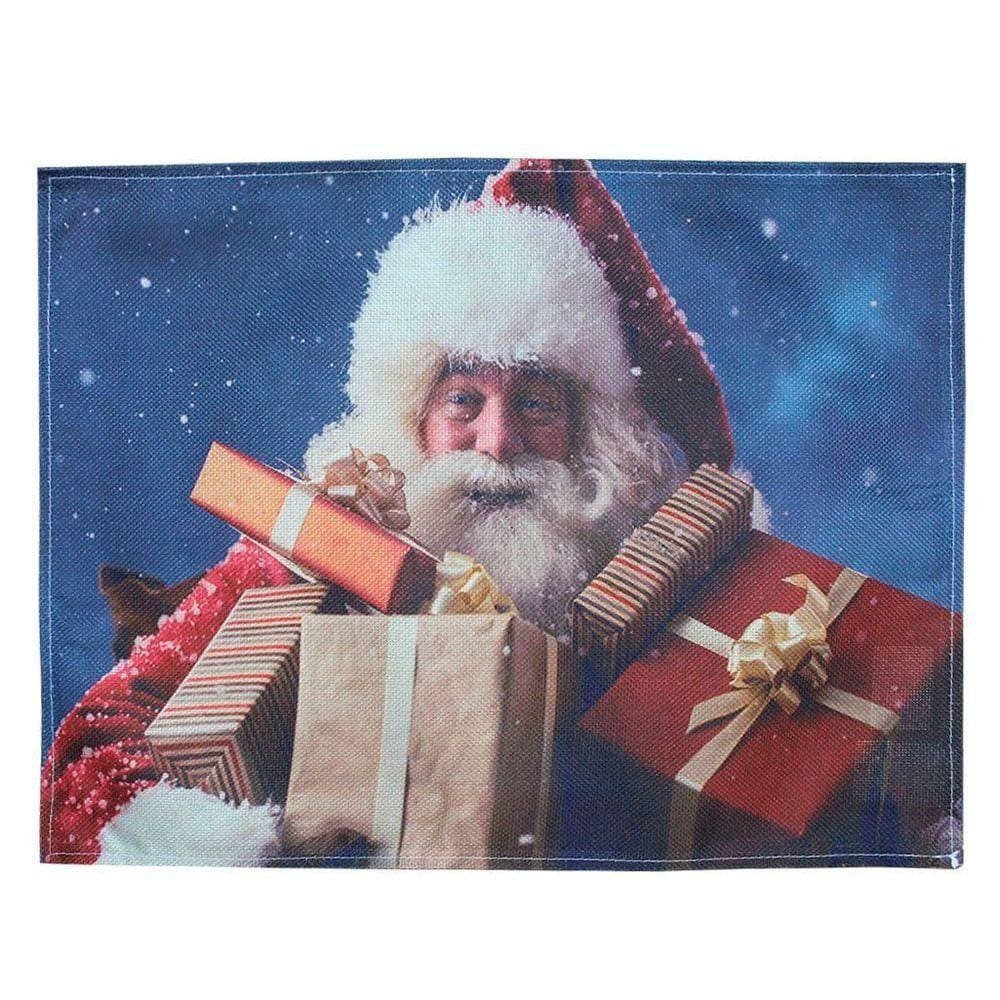 Jogo Americano Estampa Natalina Papai Noel 4 Peças