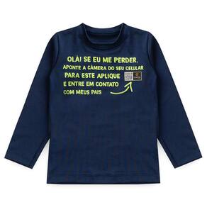 Camiseta Praia Infantil Inteligente Proteção UV Marinho Costão