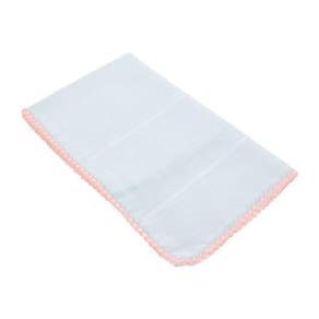 Fraldinha De Boca Ponto Cruz Com Crochet 30x40cm Mabber Salmão