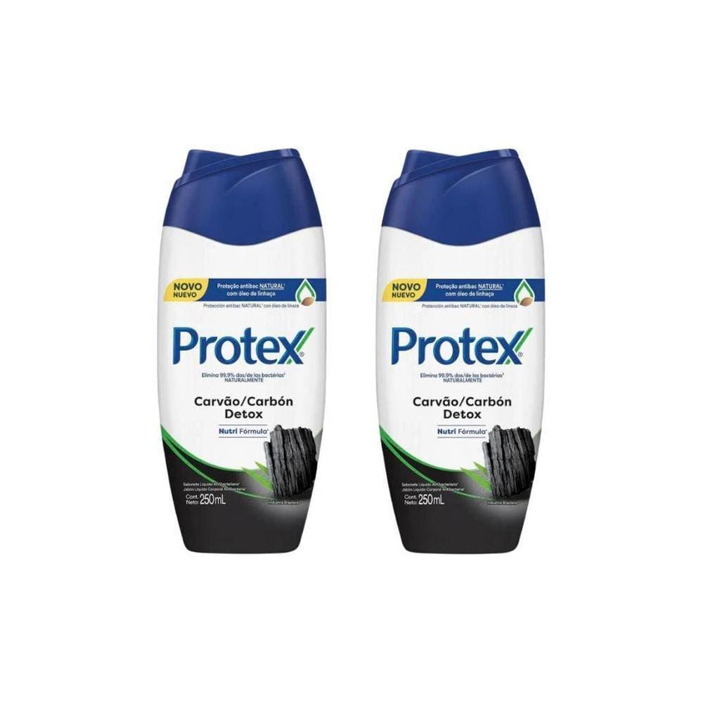 Sabonete Liquido Protex 250Ml Carvao Detox - Kit Com 2Un