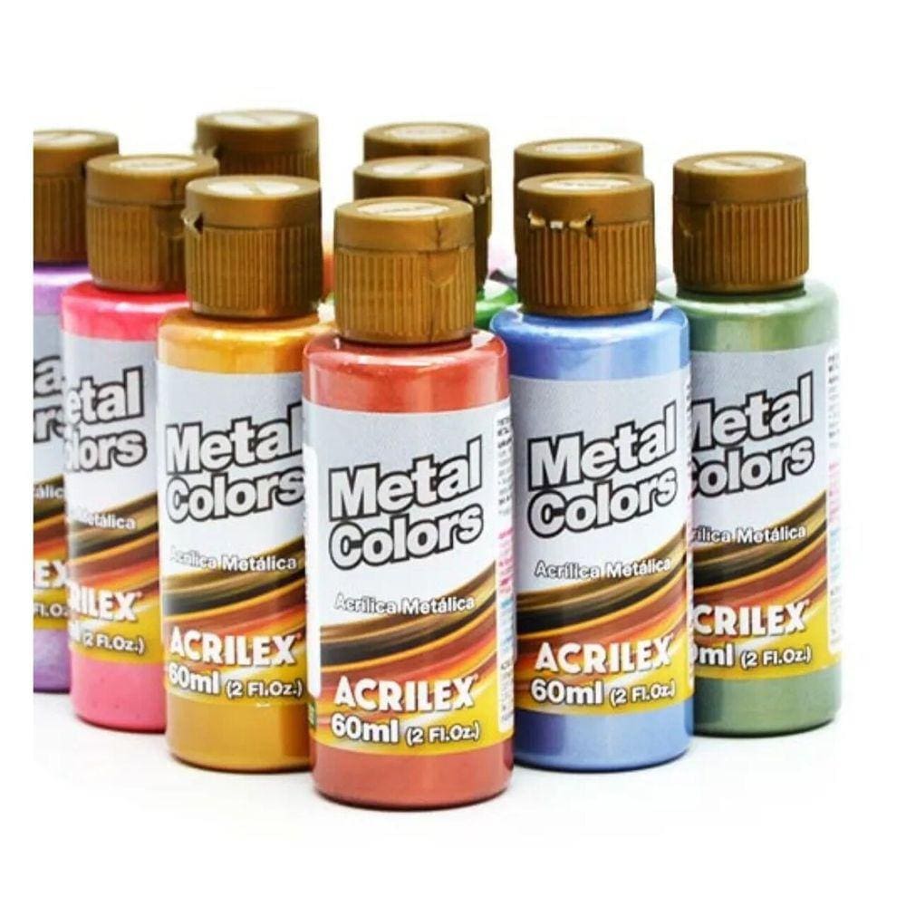 Kit Tinta Acrilica Metal Colors 60ml Acrilex Escolha As Cores
