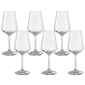 Taça de Cristal Bohemia Para Vinho 450 ml Sandra 6 Peças