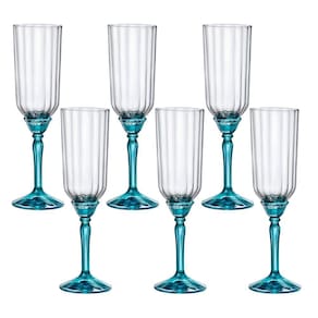 Taça de Vidro Bormioli Rocco 210 ml Florian Blue 6 Peças