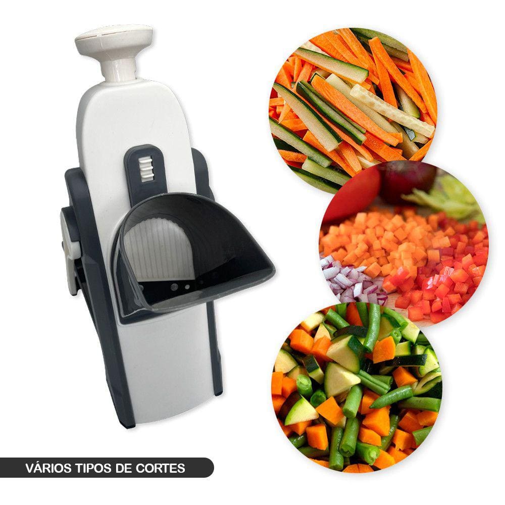 Cortador Fatiador Mandolim Multifuncional 5 Funções Aço Inox