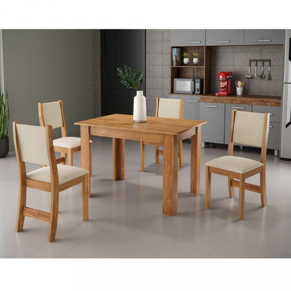Conjunto Mesa Mayla E 4 Cadeiras Sol Viero