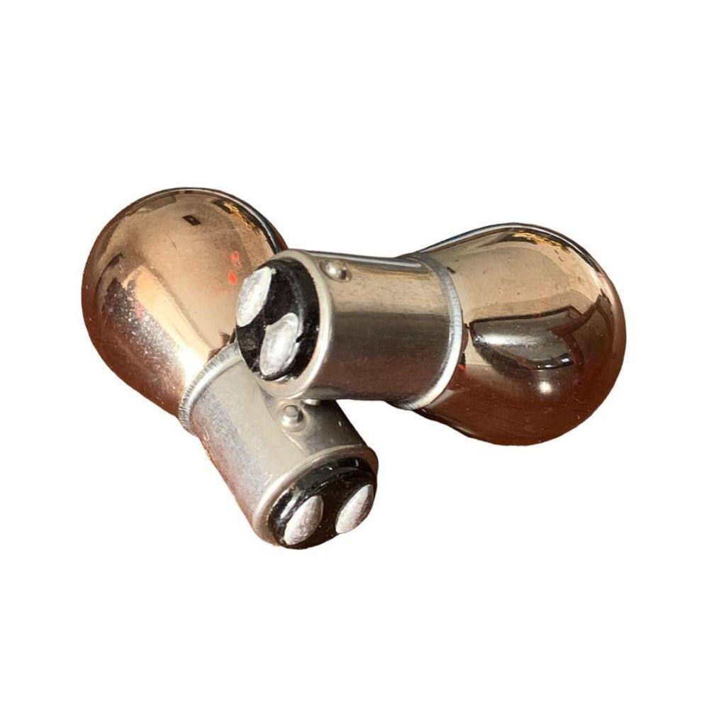 2X Lâmpadas Halógena Cromo Pisca 2 Pólos 12V 21/4W Baz15 B