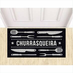 Tapete Capacho Churrasqueira 80X40 Cm Para Decoração