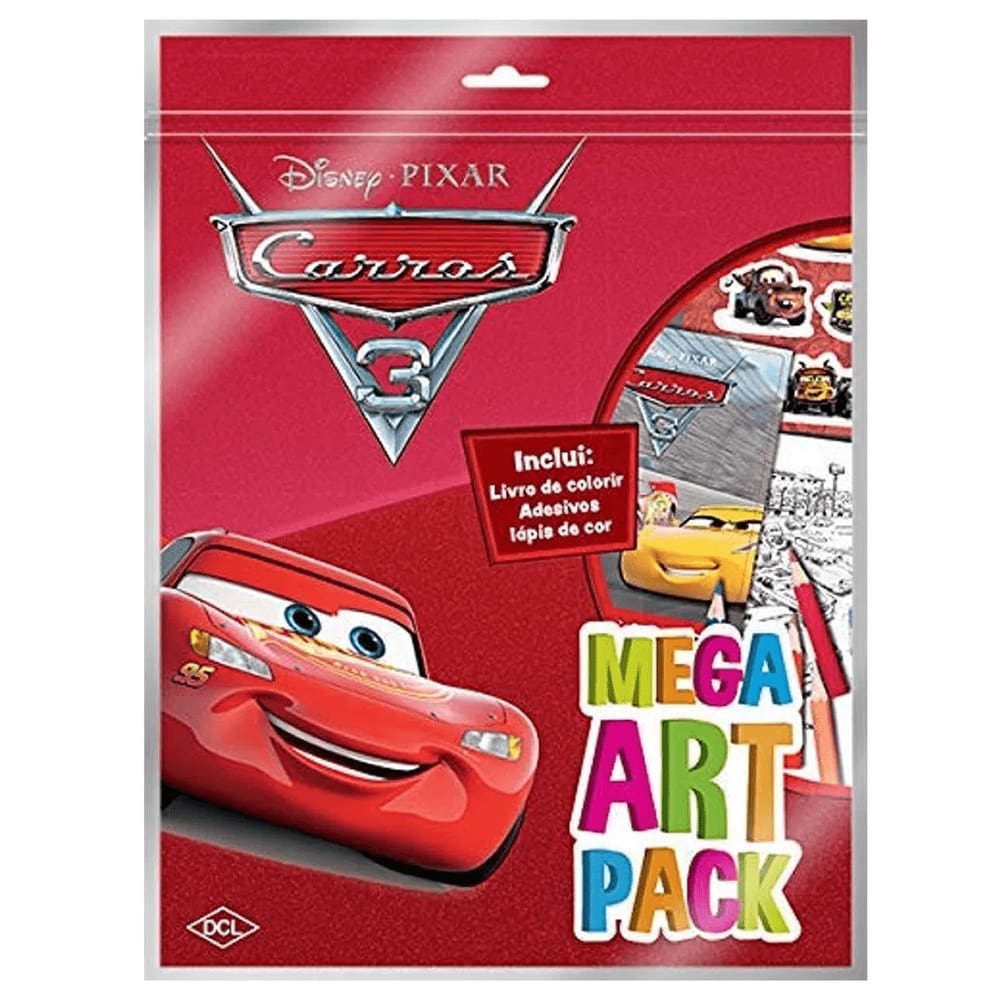 Kit Para Colorir Com Lápis De Cor E Adesivos Carros 3 Pixar