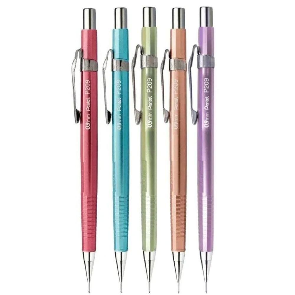 Kit 5 Lapiseira Sharp Metalica Pentel